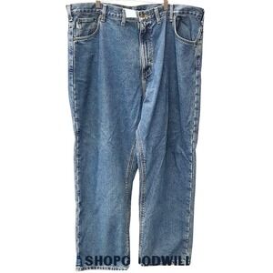 Carhartt Men  Jeans B172‎ DST Blue Denim Size 46x30 Made in Mexico 100% Cott